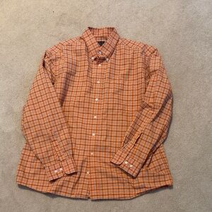 Jos. A. Bank Orange Checkered Casual Shirt